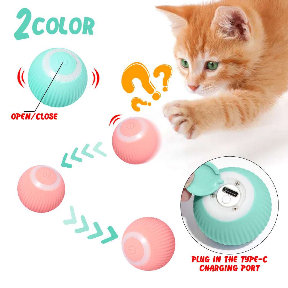 Cat Gravity Intelligent Rolling Ball Tease Toy - Pet Automatic Rotating Ball - Minihomy