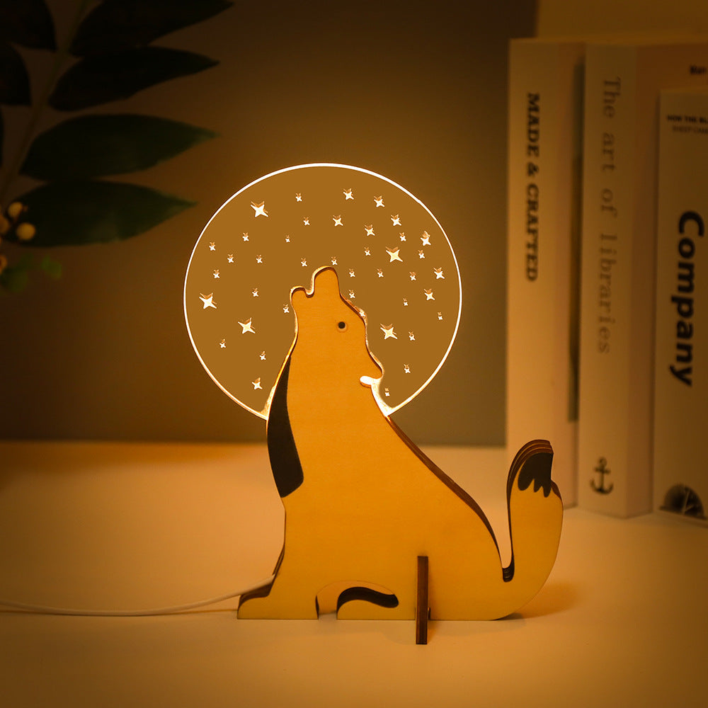 LED Night Light for Kids - Animals Wood Acrylic Table Lamp (Pelican, Sirius, Whale, Toucan) - Minihomy