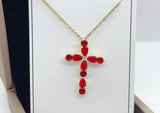 Micro Inlay Colorful Zircon Water Drops Cross Necklace: Symbol of Elegance and Faith - Minihomy