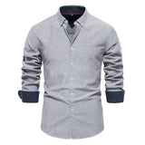 Men's Fashion Casual All-matching Solid Color Long-sleeved Top - Minihomy