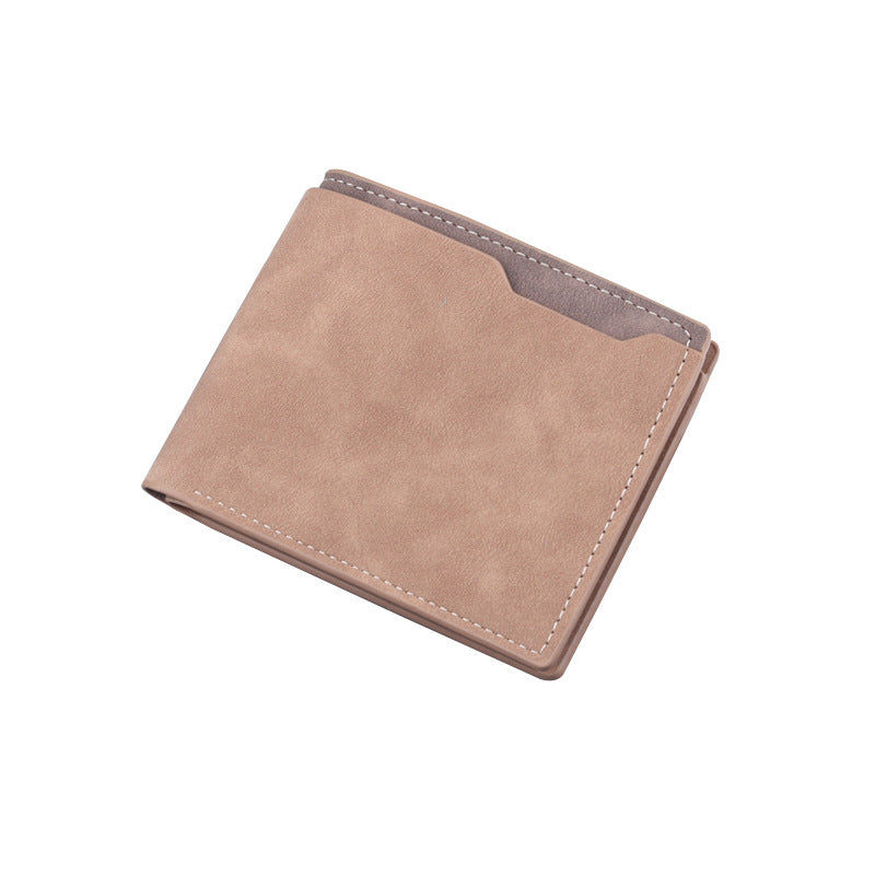 Men's Short Wallet Two Fold Half Fold Frosted - Minihomy