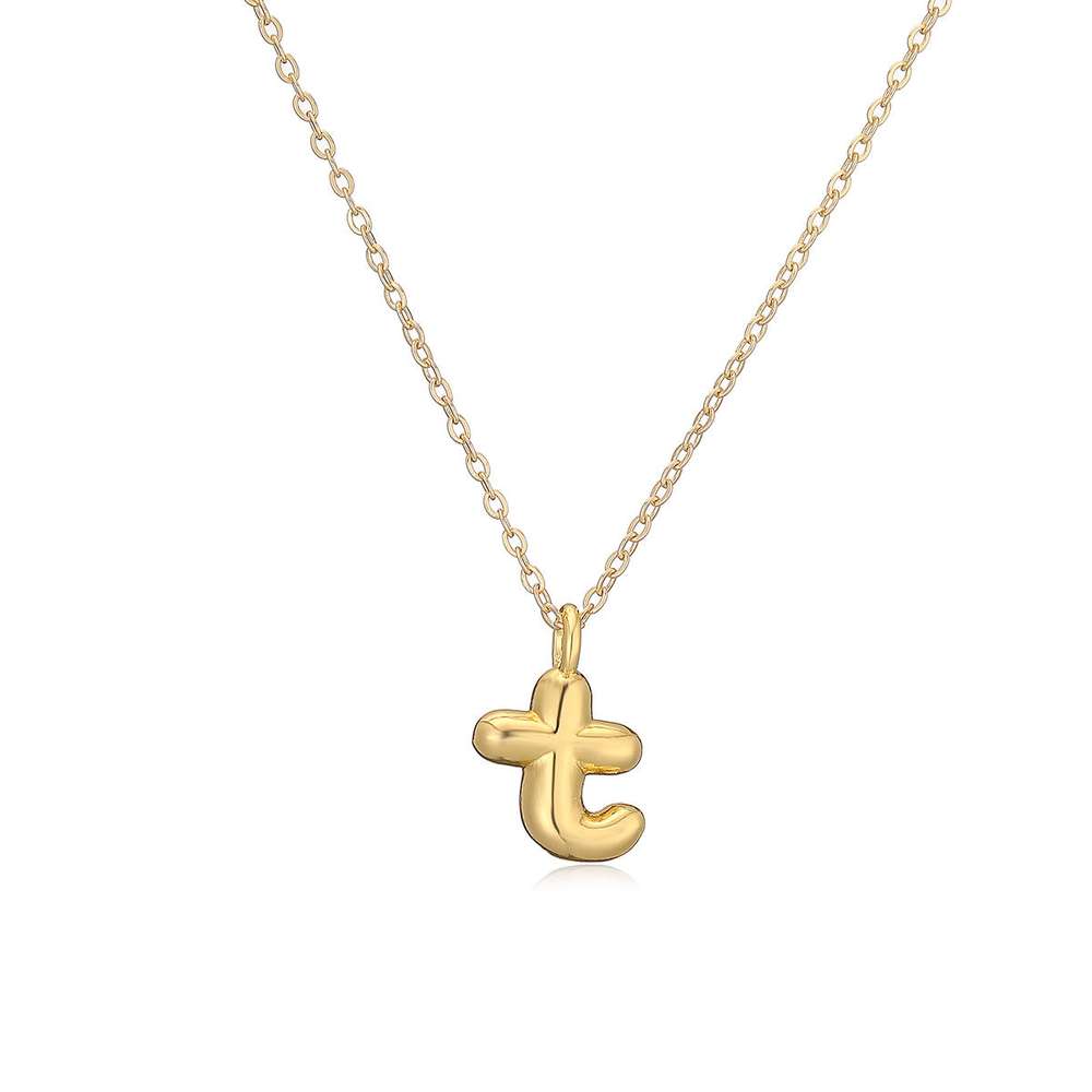 Copper Plated Gold 26 English Letters Pendant Necklace Niche Personality Clavicle Chain - Minihomy