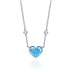 Ocean Blue Heart-shaped Zircon S925 Sterling Silver Necklace - Minihomy