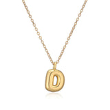 Copper Plated Gold 26 English Letters Pendant Necklace Niche Personality Clavicle Chain - Minihomy