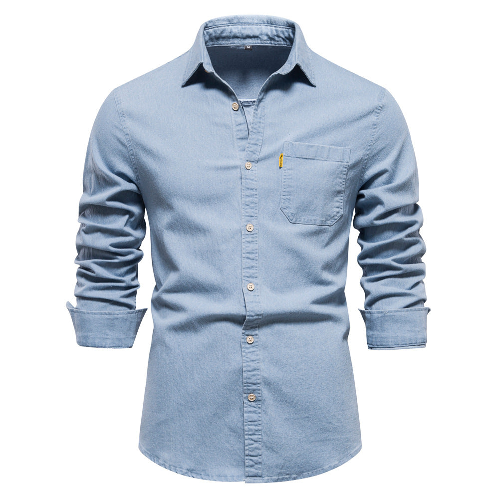 Men's Casual Denim Non-ironing Shirt - Minihomy