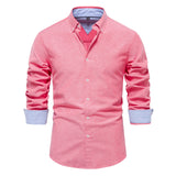 Men's Fashion Casual All-matching Solid Color Long-sleeved Top - Minihomy