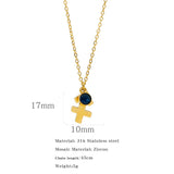 Necklace Stainless Steel Zircon Ornament: Adorn Yourself with Celestial Elegance - Minihomy