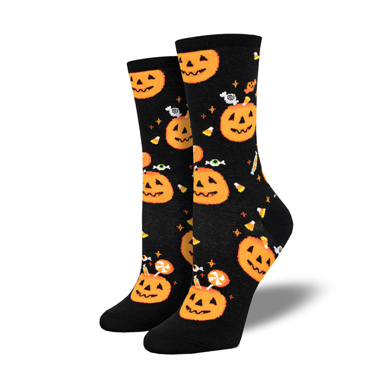 Halloween Creative Funny Pumpkin Jacquard Trendy Socks - Minihomy