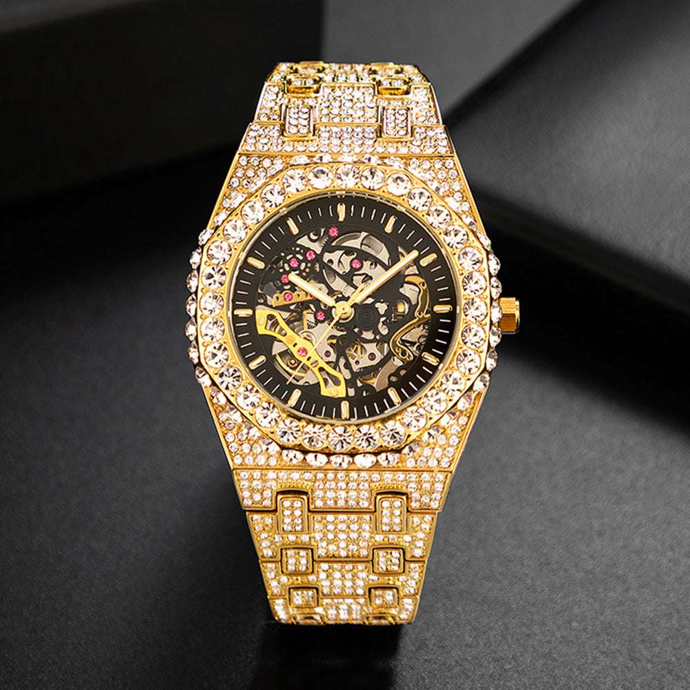 Full Diamond Hip Hop Party Automatic Hollowing Mechanical Watch - Minihomy