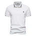 Men's Casual Polo Collar Striped Design Short Sleeve Top - Minihomy