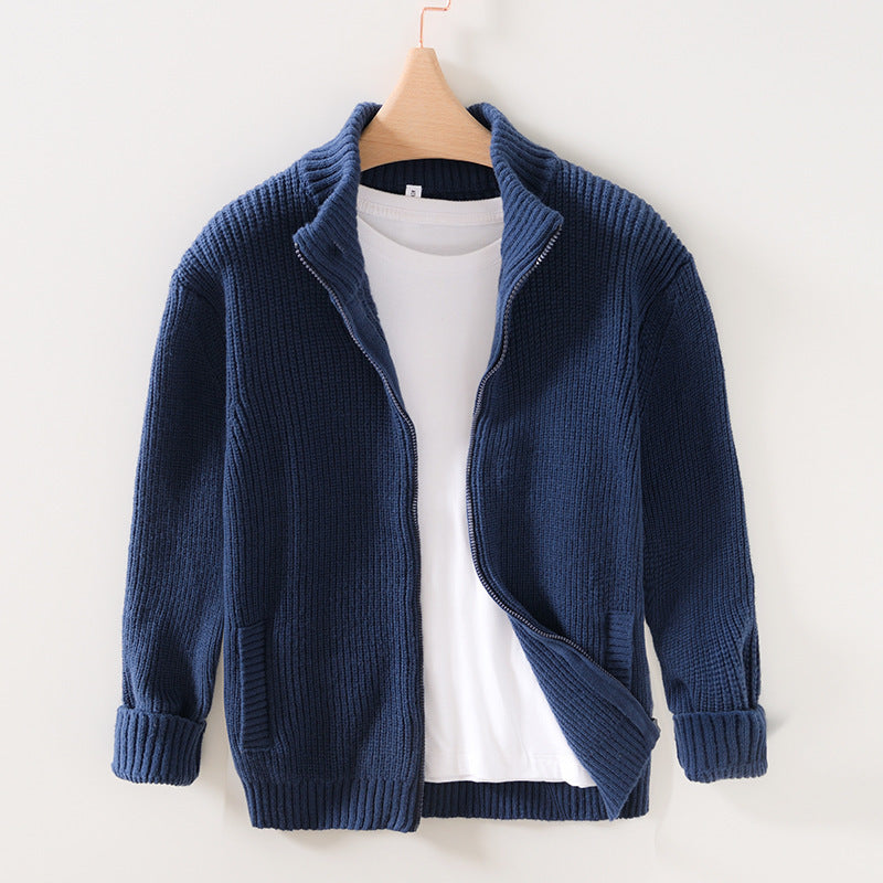 Men's Stand Collar Cardigan Casual Outdoor Sweater: Your Cozy Companion for Any Adventure - Minihomy