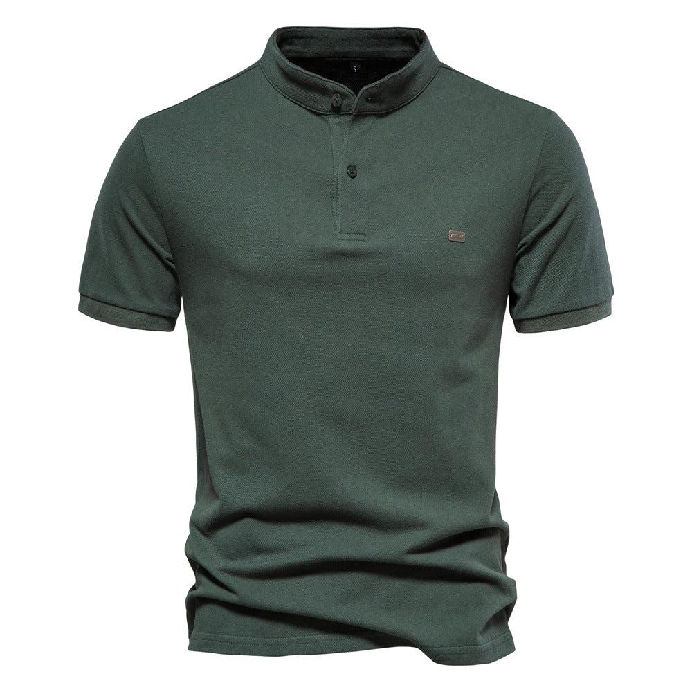 Men's Pure Cotton Stand Collar Sports Top - Minihomy