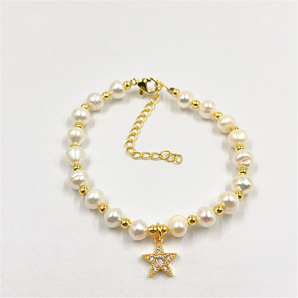 Women's Irregular Shaped Baroque Style Freshwater Pearl Bracelet