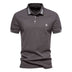 Men's Casual Polo Collar Striped Design Short Sleeve Top - Minihomy