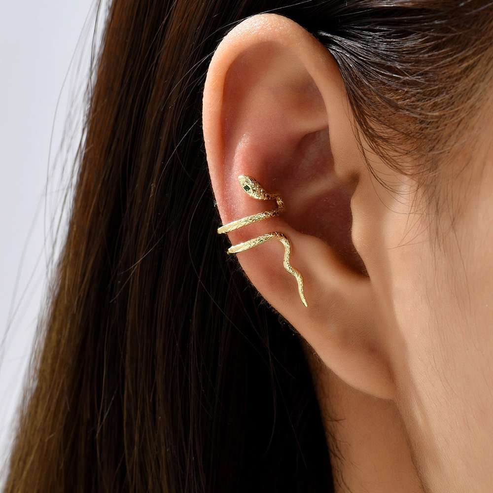 Design Ear Clip Gold Snake Winding Retro - Minihomy