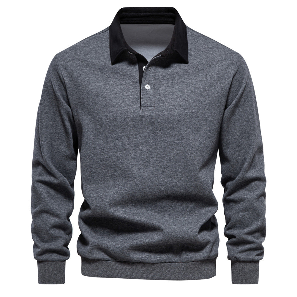 Men's Casual Versatile Long Sleeves Polo Collar Sweater - Minihomy