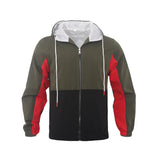 Men's Casual Polo Collar Contrast Color Double-layer Hooded Jacket - Minihomy