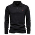 Men's Casual Solid Color Zipper And Lapel Cotton Top - Minihomy