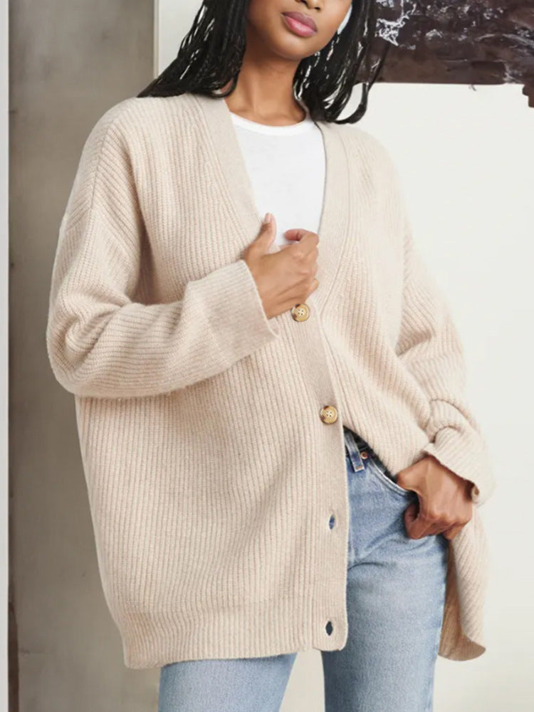 Popular Solid Color Cardigan Sweater Coat For Women - Minihomy