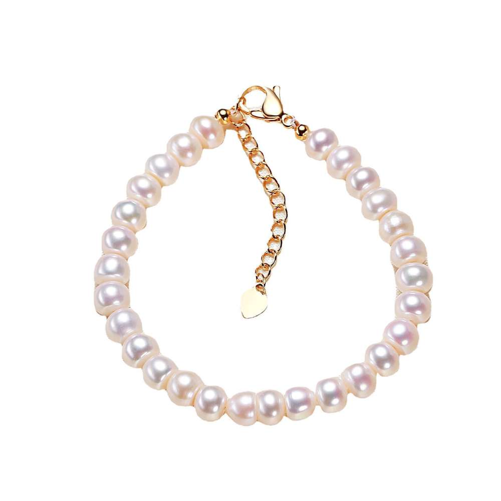 Freshwater Pearl Plain White Bracelet - Minihomy