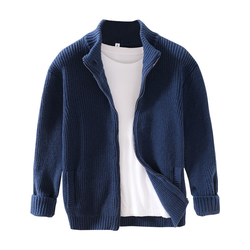 Men's Stand Collar Cardigan Casual Outdoor Sweater: Your Cozy Companion for Any Adventure - Minihomy