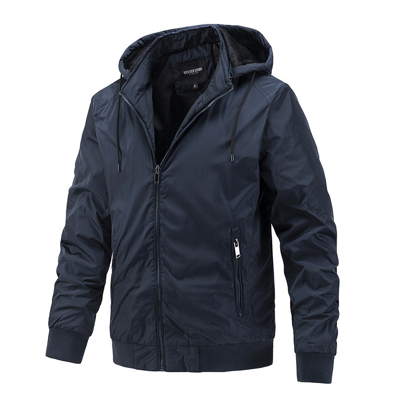 Men's Detachable Hooded Jacket Casual Sports Thin Cotton Jacket - Minihomy