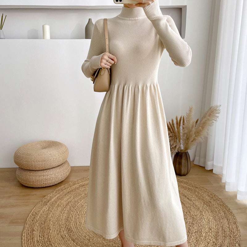 Mid-length Base Knitting Dress Sweater Women - Minihomy