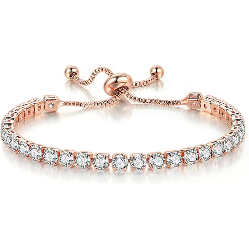 Bracelet White Suit Zircon Tennis Pull - Minihomy