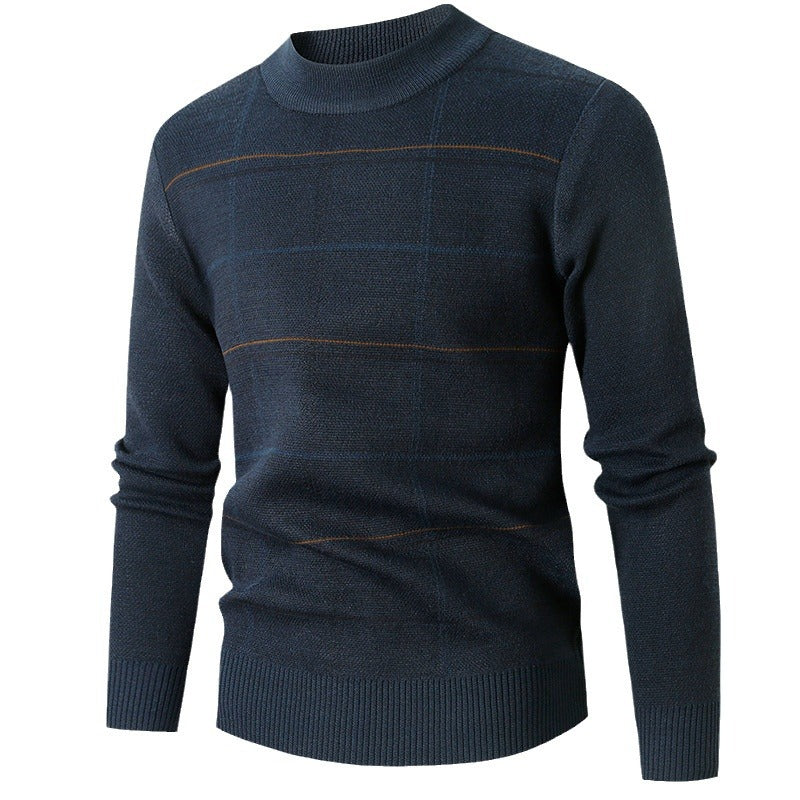 Men's Loose Plaid Casual Sweater: Stay Cozy in Style - Minihomy