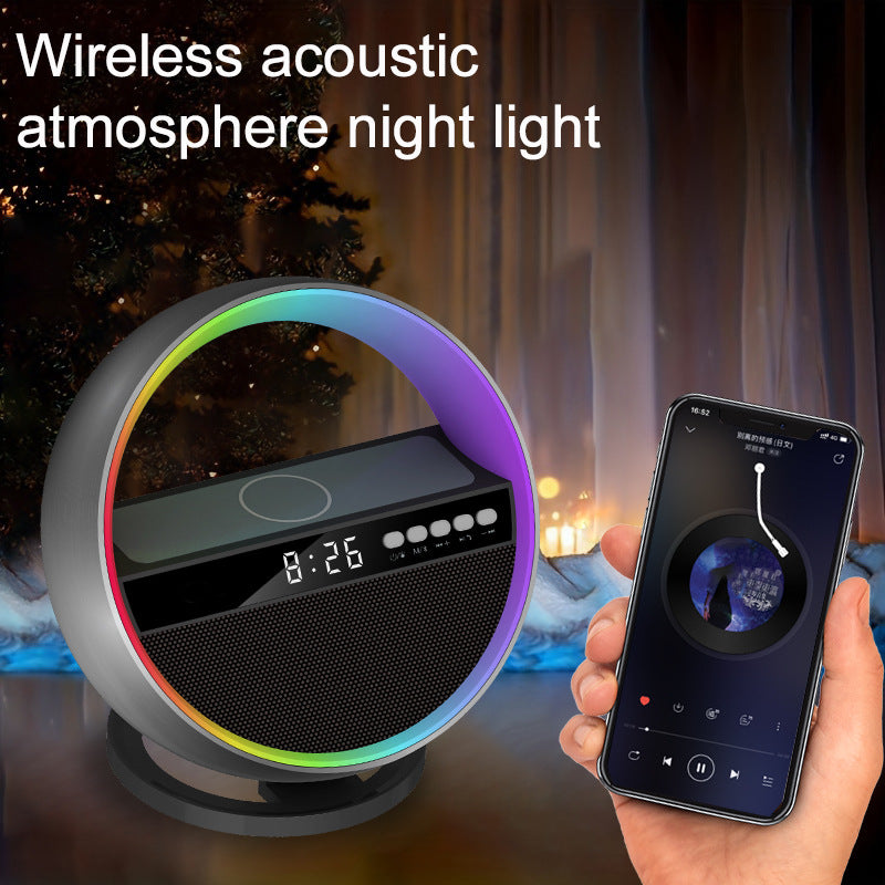 Multifunction RGB Night Light Wireless Charger Bluetooth Speaker Large G Ambience Light Home Decor - Minihomy