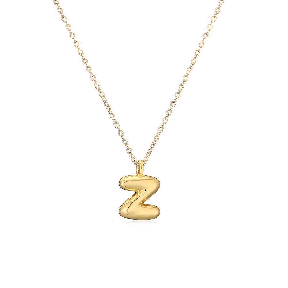 Copper Plated Gold 26 English Letters Pendant Necklace Niche Personality Clavicle Chain - Minihomy