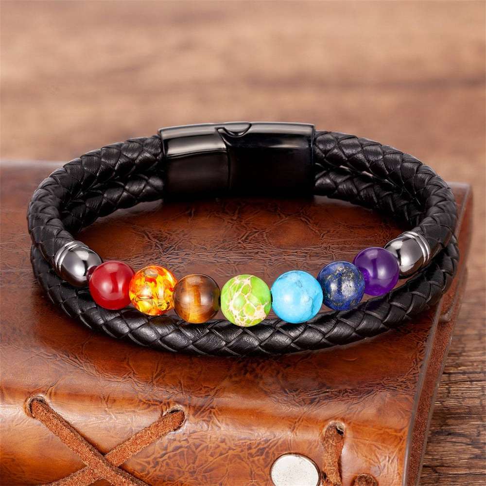 Colorful 8mm Stone Beaded Vintage Natural Stone Bracelet - Minihomy