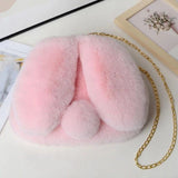 Women's Portable Plush Rabbit-themed Shoulder Bag