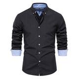 Men's Fashion Casual All-matching Solid Color Long-sleeved Top - Minihomy