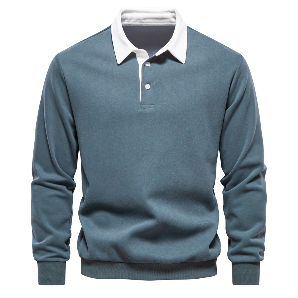 Men's Casual Versatile Long Sleeves Polo Collar Sweater - Minihomy