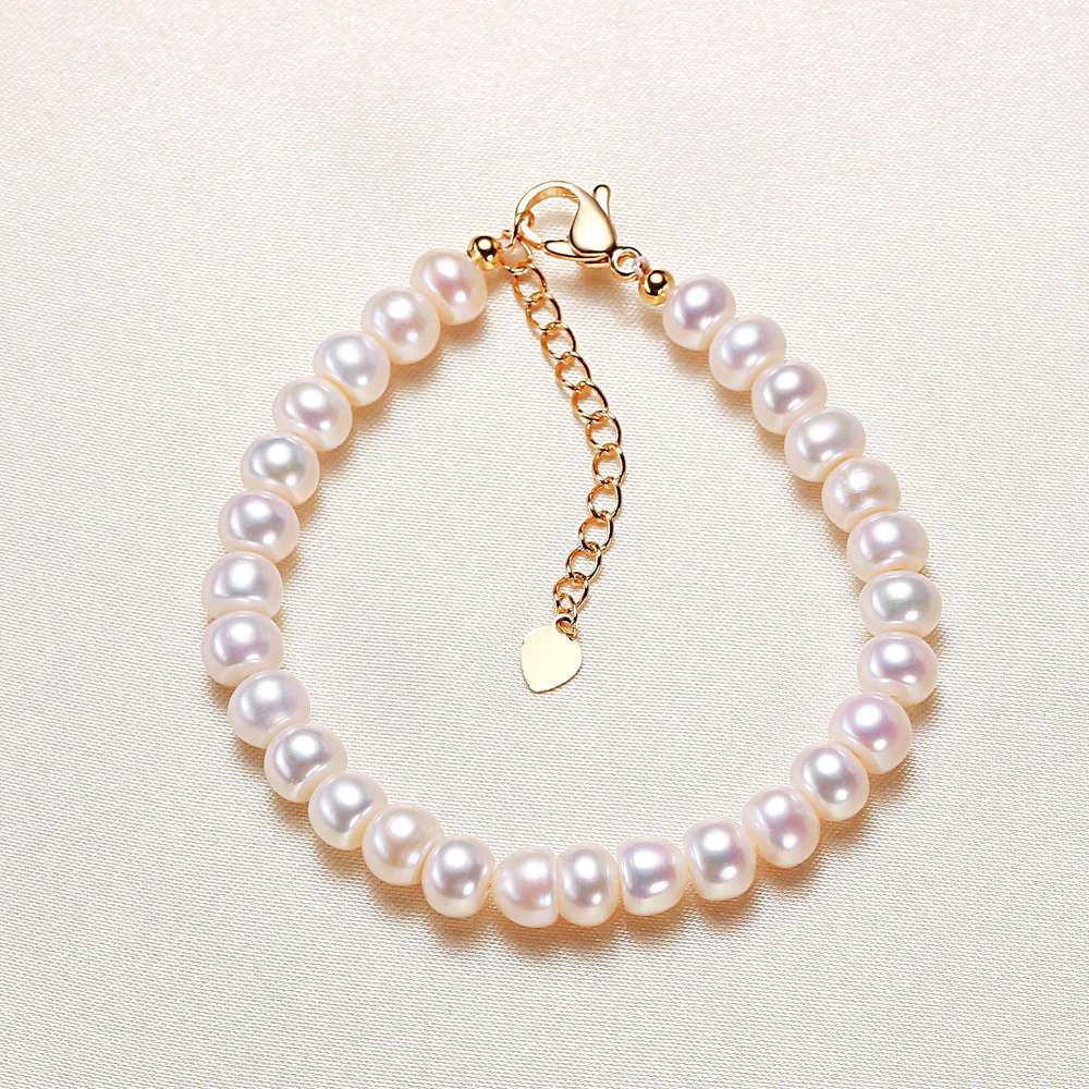 Freshwater Pearl Plain White Bracelet - Minihomy