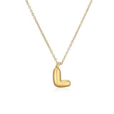 Copper Plated Gold 26 English Letters Pendant Necklace Niche Personality Clavicle Chain - Minihomy