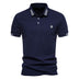 Men's Casual Polo Collar Striped Design Short Sleeve Top - Minihomy