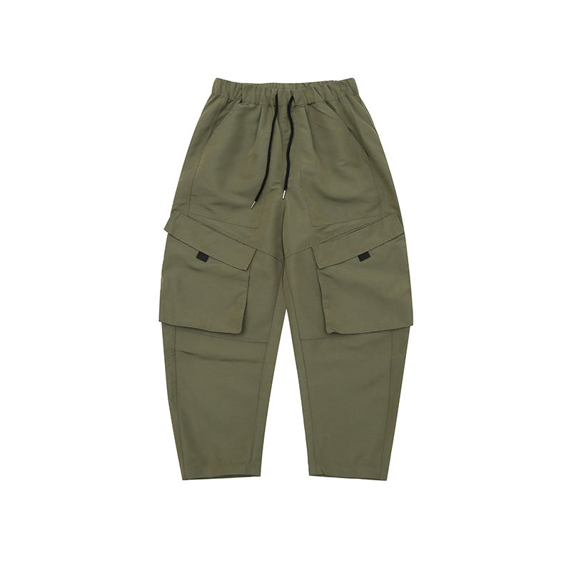 Men's Casual Solid Color Retro Workwear Pants - Minihomy