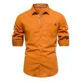 Men's Casual Lapel Long Sleeve Shirt - Minihomy