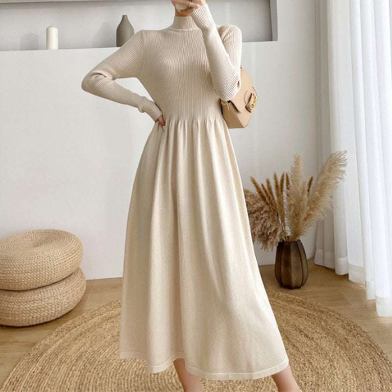 Mid-length Base Knitting Dress Sweater Women - Minihomy