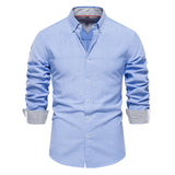 Men's Fashion Casual All-matching Solid Color Long-sleeved Top - Minihomy