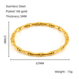 Fashion Bamboo Titanium Steel Bracelet Three Beads - Minihomy