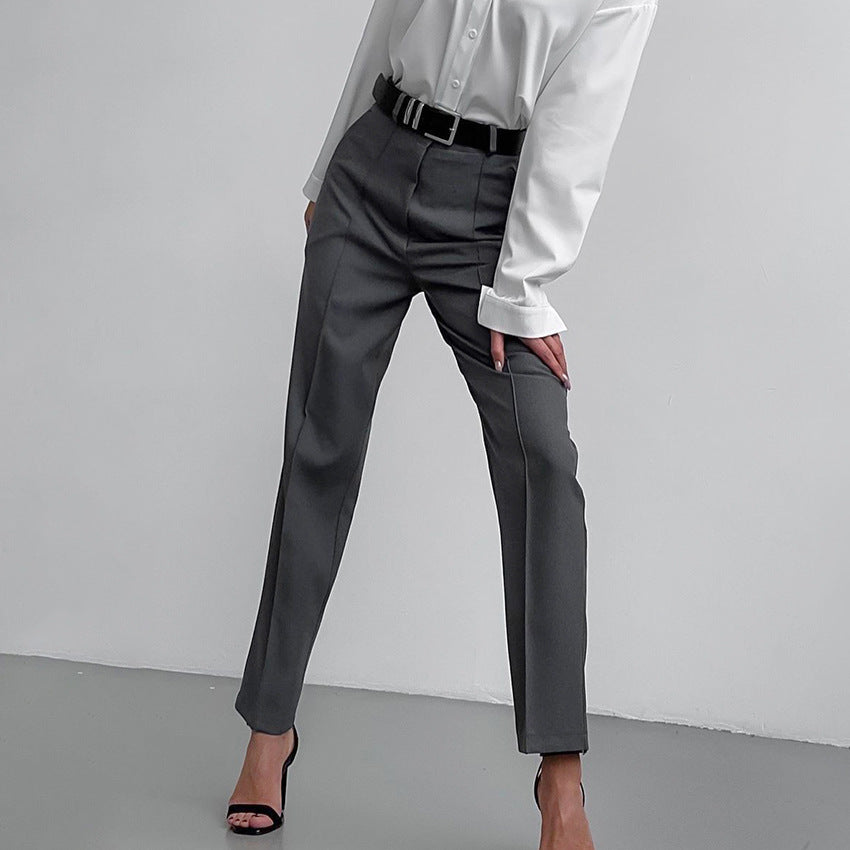 High Waist Trousers Slim Fit for Women - Minihomy