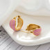 Heart-Shaped Titanium Steel Earrings for Women - Round Oil Painting Design - Minihomy