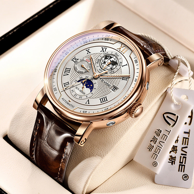 Men's Waterproof Moon Phase Automatic Mechanical Watch - Minihomy