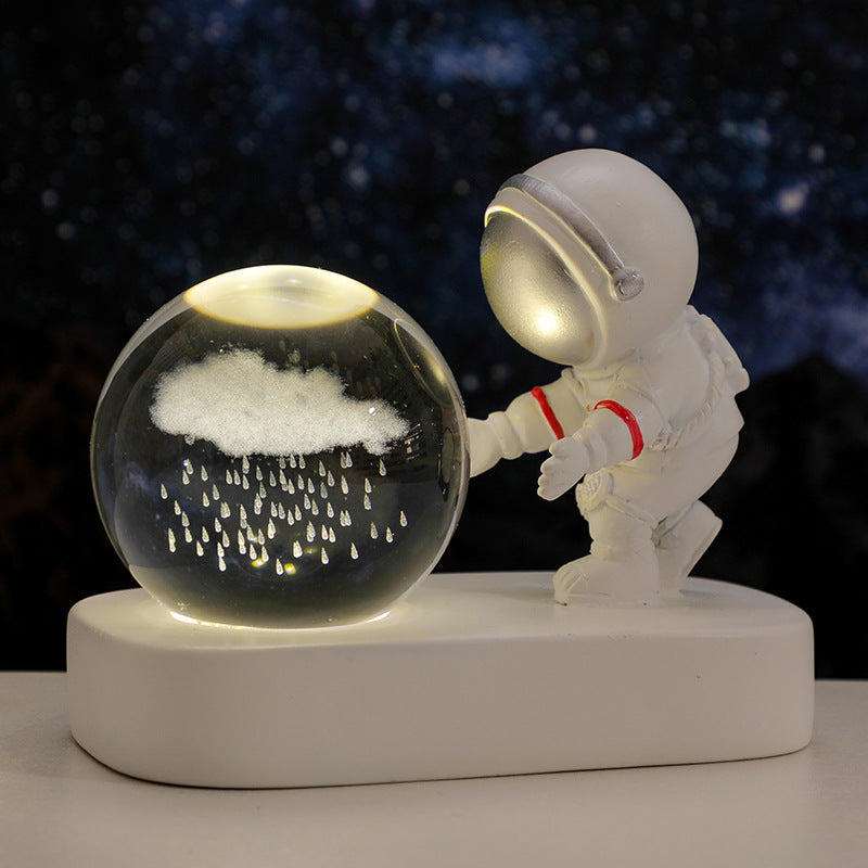 Glowing Planetary Galaxy Astronaut Crystal Ball Night Light - Minihomy