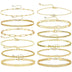 14K Gold Plated Women's Herringbone Chain Bracelet Set - Minihomy