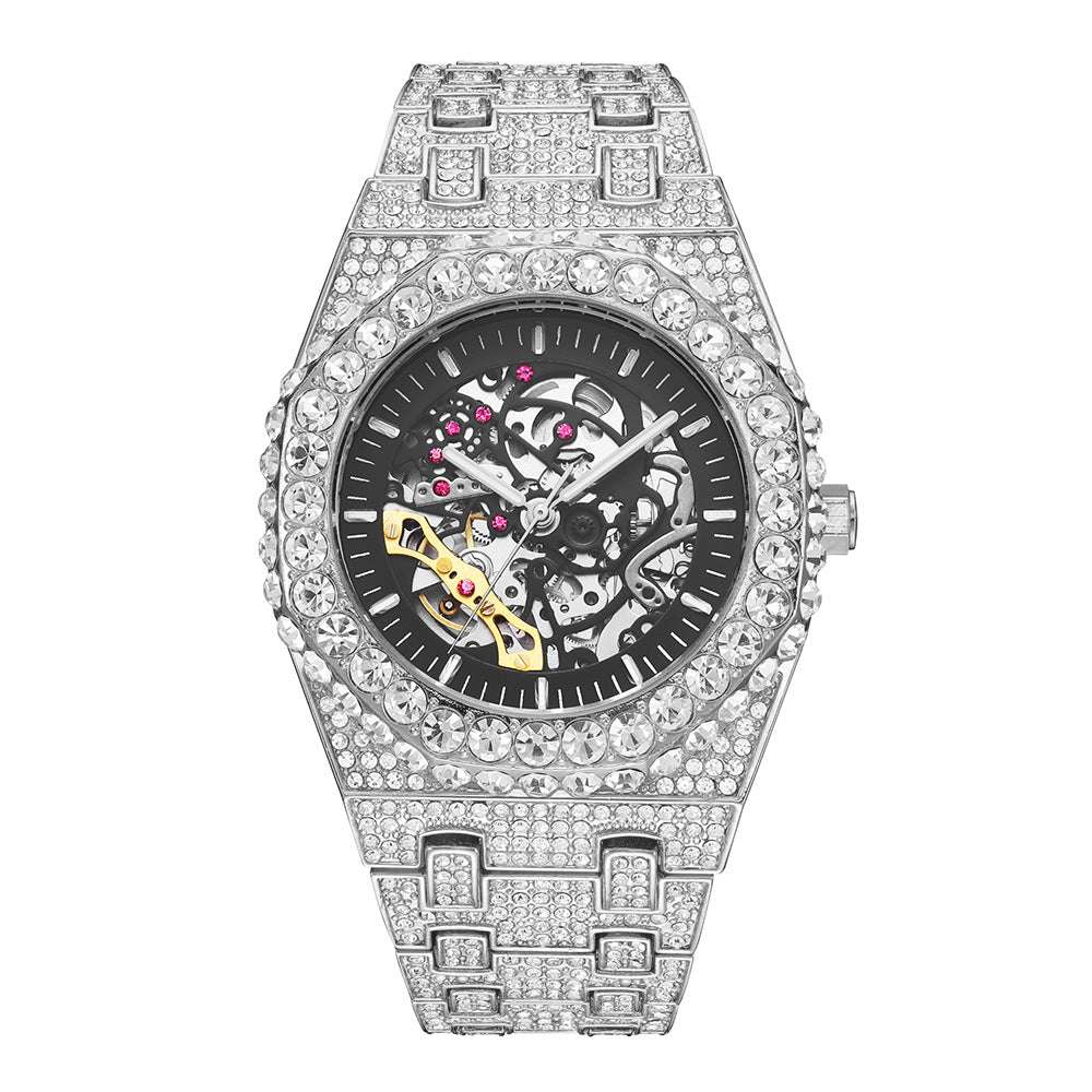 Full Diamond Hip Hop Party Automatic Hollowing Mechanical Watch - Minihomy