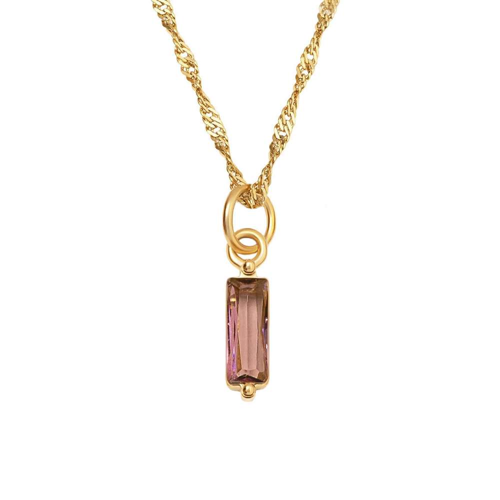 Color Twelve Birthstone Necklace Electroplating - Minihomy